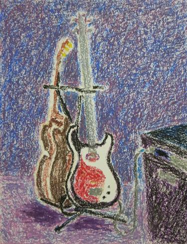 Still Life with Guitars and Amp #3 by Robert S. Lee thumb