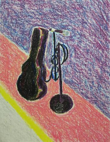Still Life with Guitar Case and Mic #7 by Robert S. Lee thumb