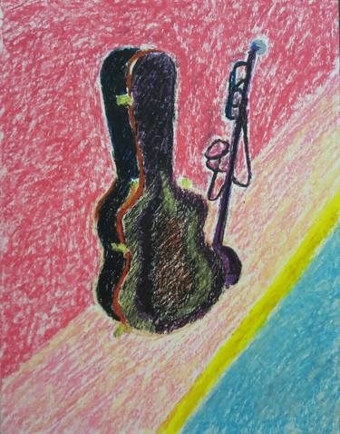 Still Life with Guitar Case and Mic #6 by Robert S. Lee thumb