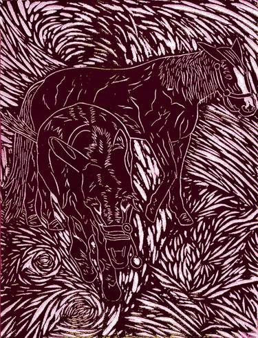 Print of Expressionism Horse Printmaking by Robert Lee