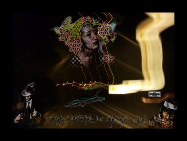 Original Conceptual Music Mixed Media by EVELYNE CHEVALLIER