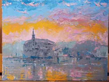 Original Abstract Expressionism Cities Paintings by Dmitrij Pljonkin