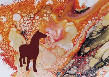 Original Abstract Animal Painting by Ellen Gorzelany