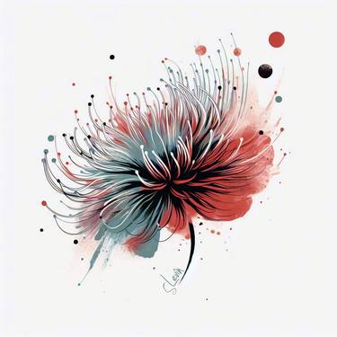 Print of Abstract Floral Digital by Simon Levin