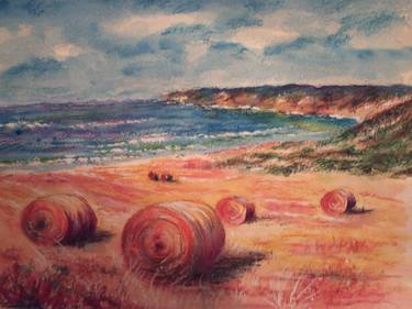 Haymaking on the Gower coast, Wales thumb