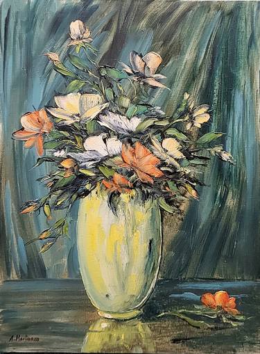 Original Floral Painting by Anna Martinazzi