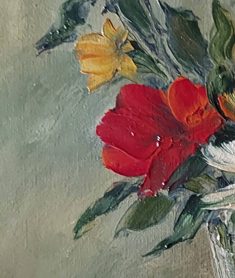 Original Realism Floral Painting by Anna Martinazzi