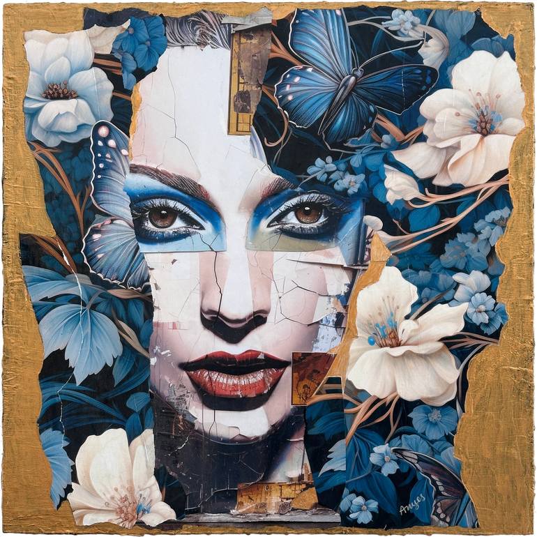 Original Portrait Mixed Media by Anyes Galleani