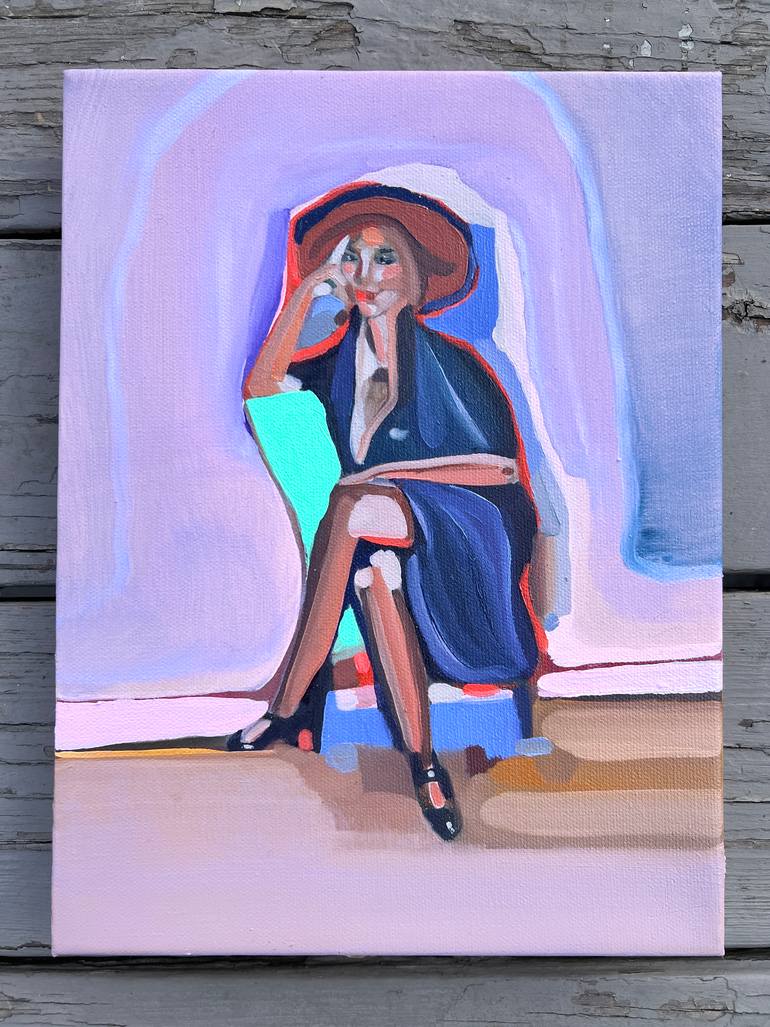 Original Expressionism Women Painting by Anna Bergin