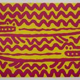 Crocodiles (Fuchsia on Yellow) (nos. 9-29 of 100) Sold Out - Royal Academy Summer Show by Andy Swani