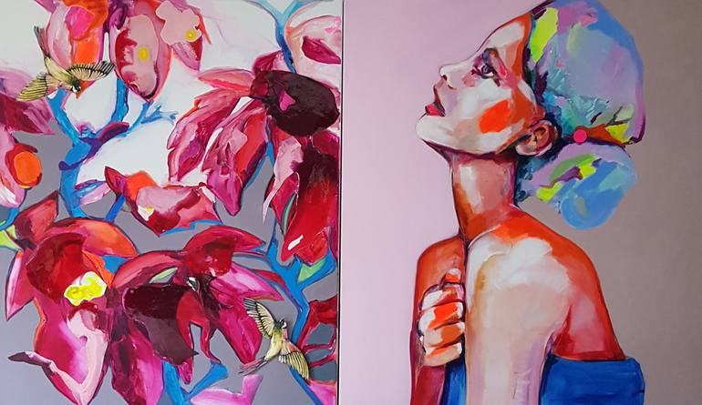 Original Expressionism Floral Painting by Patricia Derks