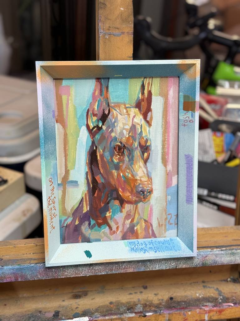 Original Impressionism Dogs Painting by Junsoo Kim