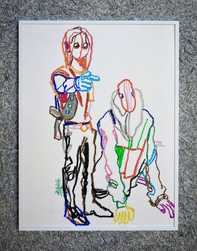Original Expressionism People Drawing by Junsoo Kim