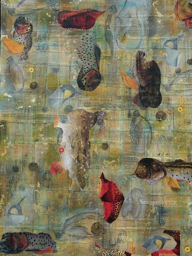 Original Abstract Expressionism Animal Collage by elizabeth lasley
