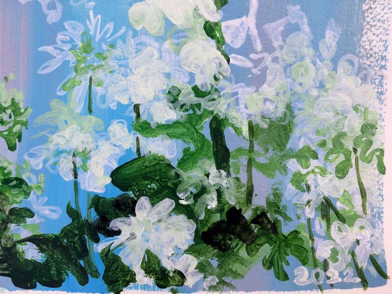 Original Art Deco Floral Painting by Shizico Yi
