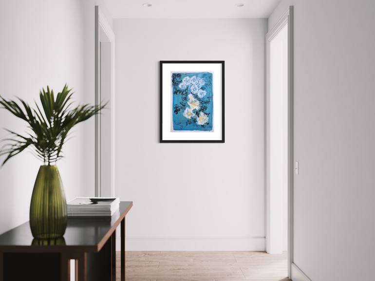 Original Art Deco Floral Painting by Shizico Yi