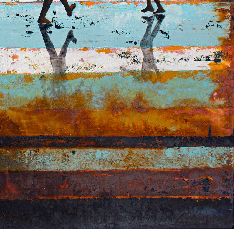 Original Abstract Seascape Mixed Media by Db Waterman