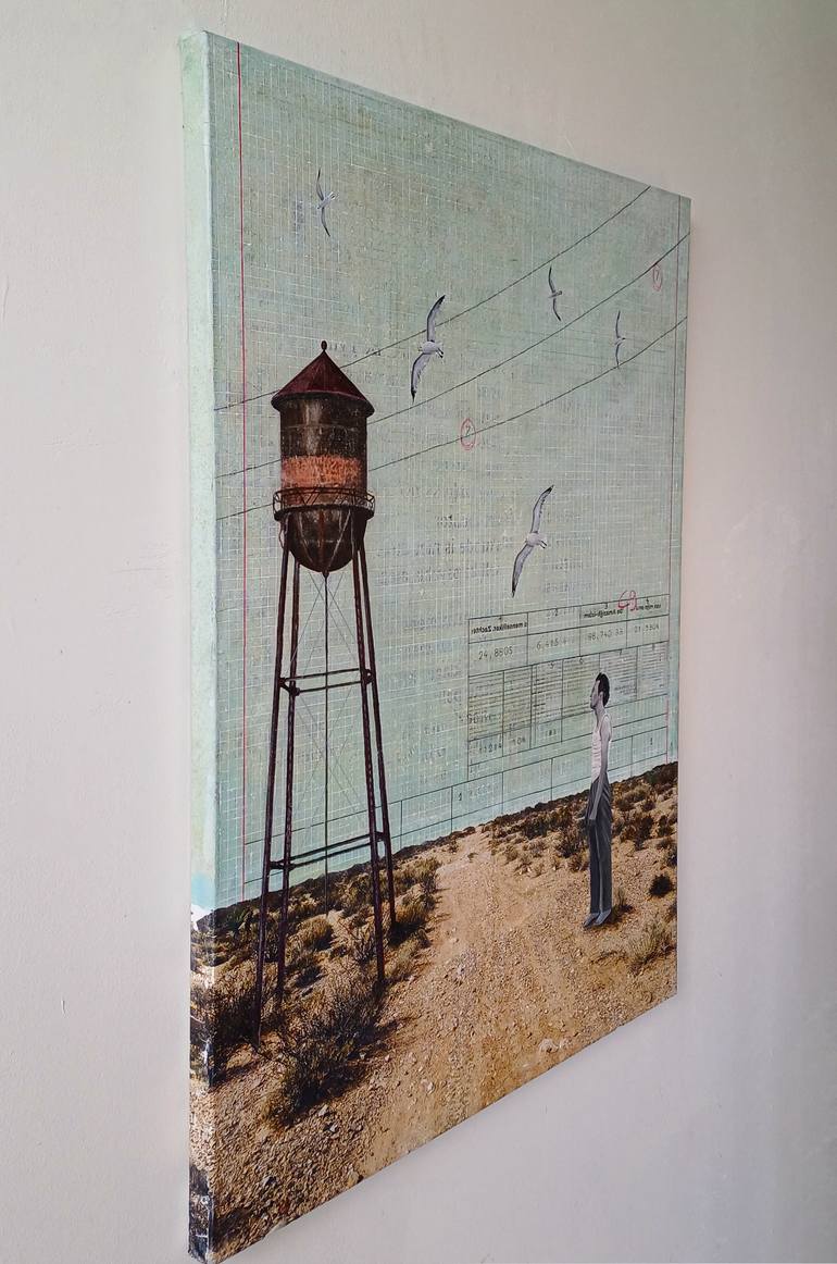 Original Surrealism Landscape Mixed Media by Db Waterman