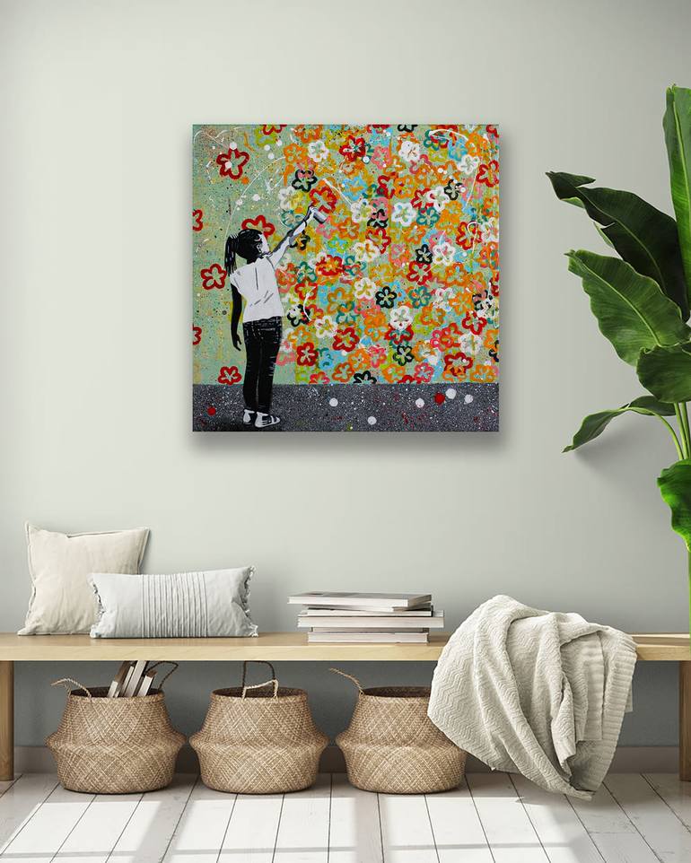 Original Expressionism Floral Mixed Media by Db Waterman