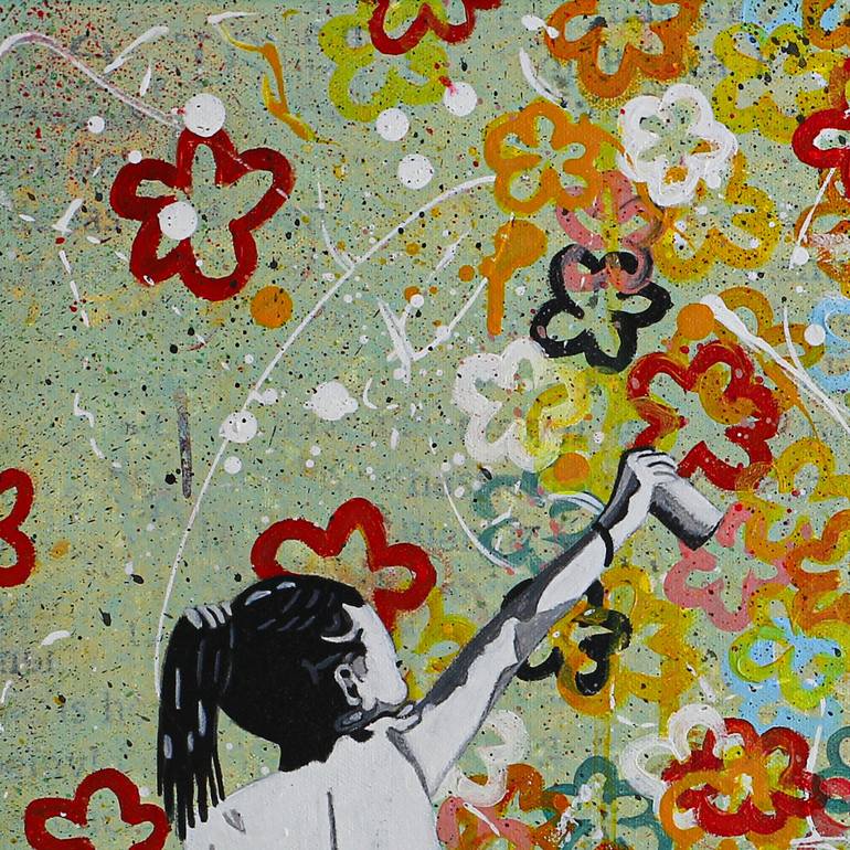 Original Expressionism Floral Mixed Media by Db Waterman