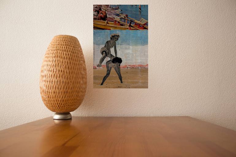 Original Surrealism Beach Collage by Db Waterman
