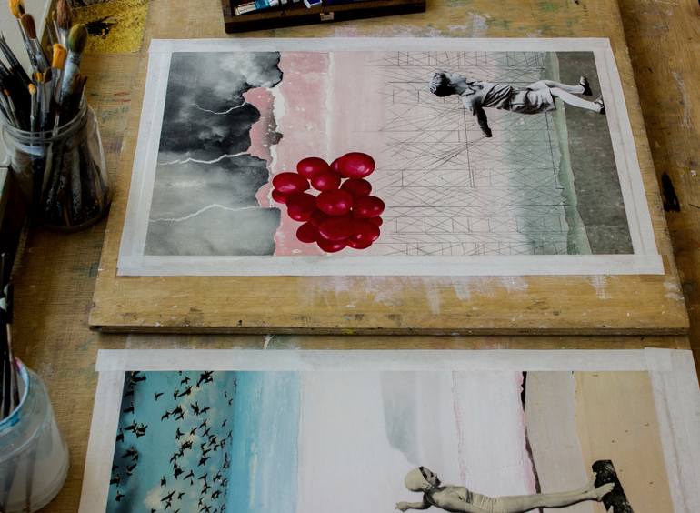 Original Figurative Landscape Collage by Db Waterman