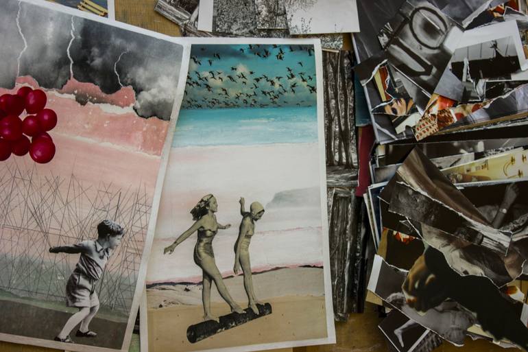 Original Figurative Landscape Collage by Db Waterman