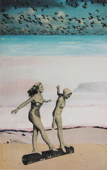 Print of Surrealism Beach Collage by db Waterman