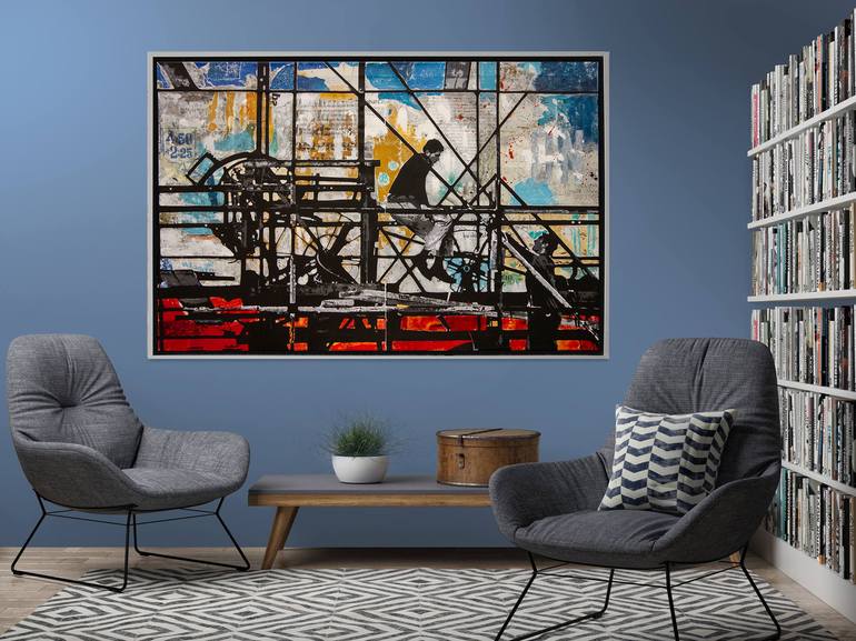 Original Expressionism Cities Collage by db Waterman