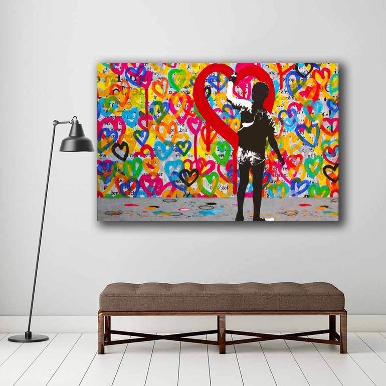 Original Expressionism Love Painting by db Waterman