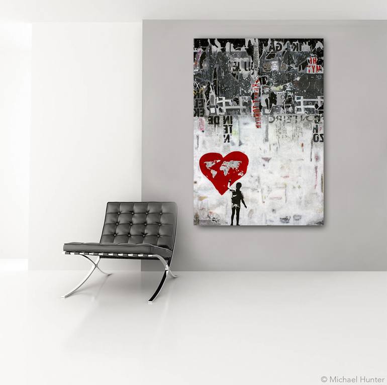 Original Expressionism Love Painting by db Waterman