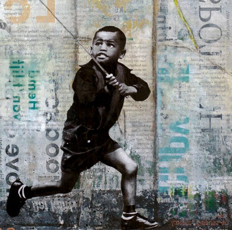 Original Expressionism Children Painting by Db Waterman