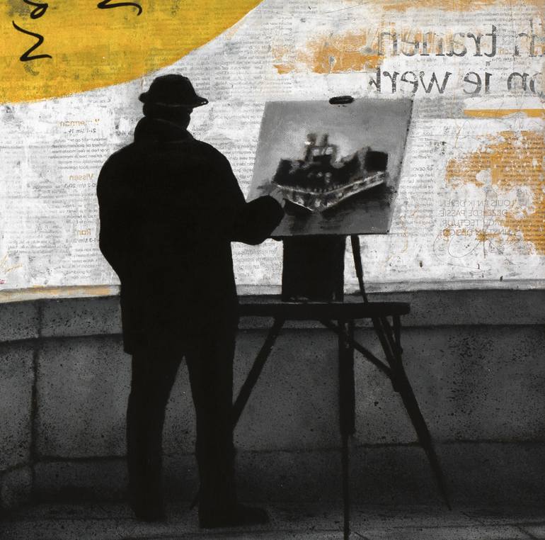 Original Expressionism Cities Painting by Db Waterman