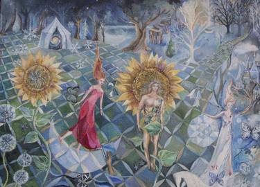 Original Expressionism Fantasy Paintings by romany steele