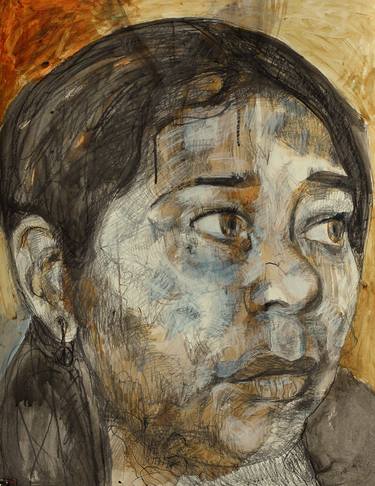 Original Expressionism Portrait Drawings by Sherry Tompalski