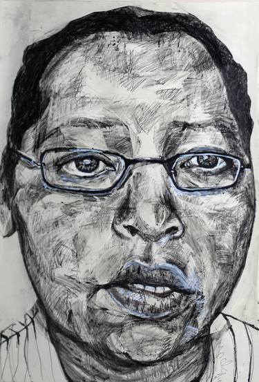Original Expressionism Portrait Drawings by Sherry Tompalski
