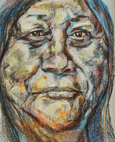 Original Expressionism Women Drawings by Sherry Tompalski