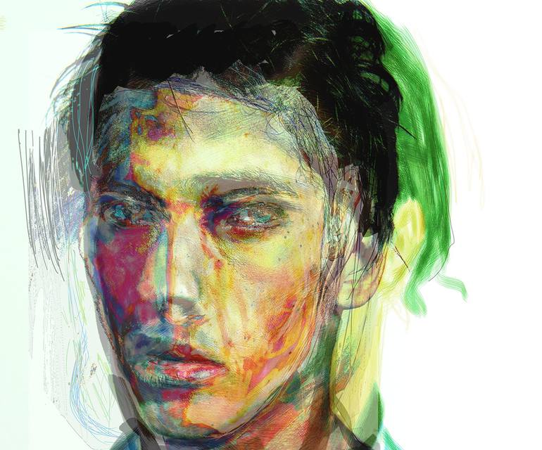 Original Portraiture Portrait Mixed Media by Nicola Alessandroni