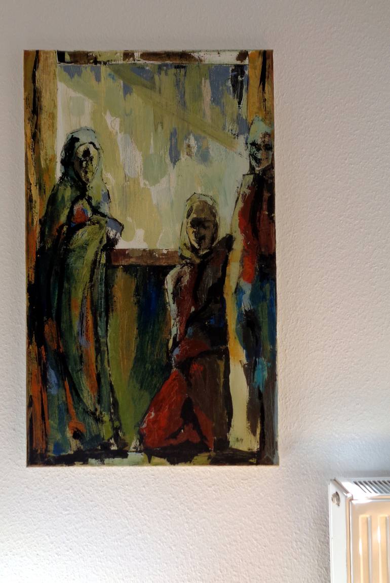 Original Expressionism People Painting by Lupe Ficara