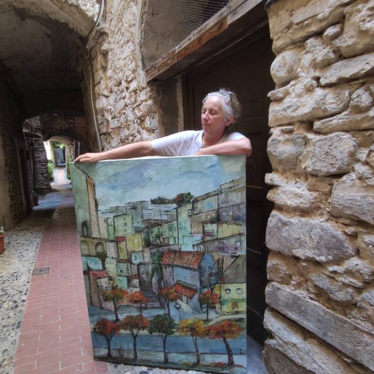 Original Contemporary Cities Painting by Lupe Ficara