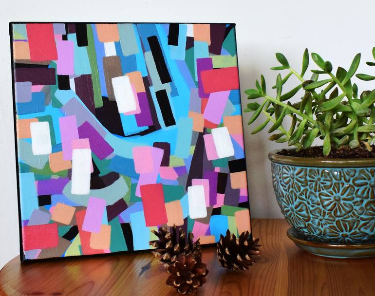 Original Art Deco Abstract Painting by Sladana Zivkovic