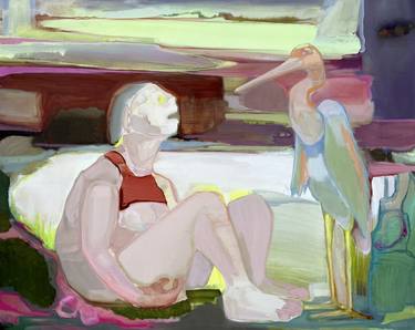 Saatchi Art Artist Andrea Patrie; Paintings, “Girl Conversing with Her Bird” #art