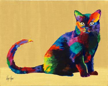 Print of Surrealism Cats Paintings by Linzi Lynn