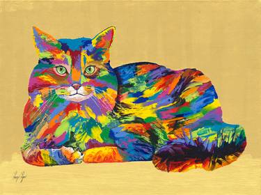 Print of Cats Paintings by Linzi Lynn