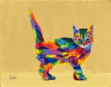 Original Expressionism Cats Paintings by Linzi Lynn