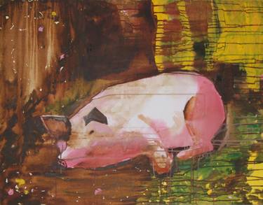 Original Abstract Expressionism Animal Paintings by Karen van Dooren