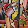 Material: shards of broken pottery of red and brown baked clay (i.a. terracotta), modified.
The shards are attached in such a way that a rectangle is formed.
The work is signed on the back.