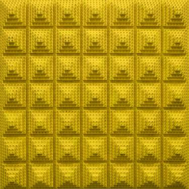Forty-nine yellow duplo lego pyramids thumb