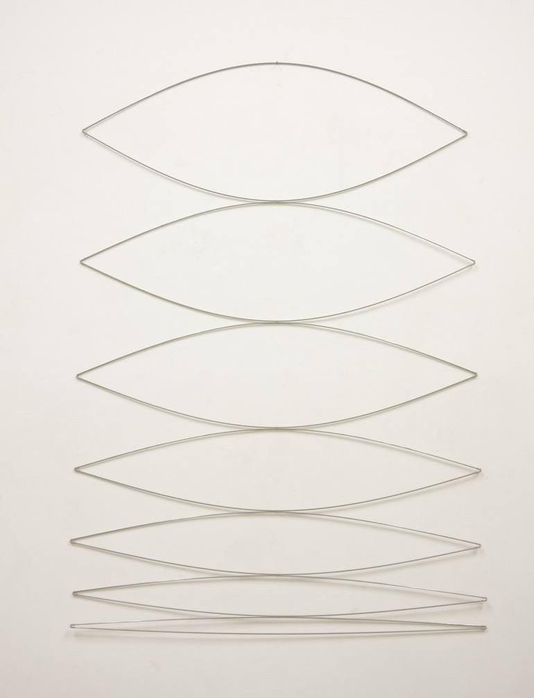 Fourteen bars of round steel hanging together - Print