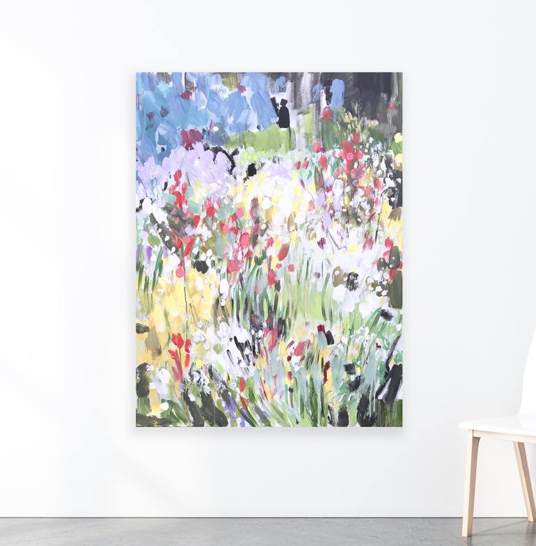 Original Abstract Floral Painting by Alexandra Getsko